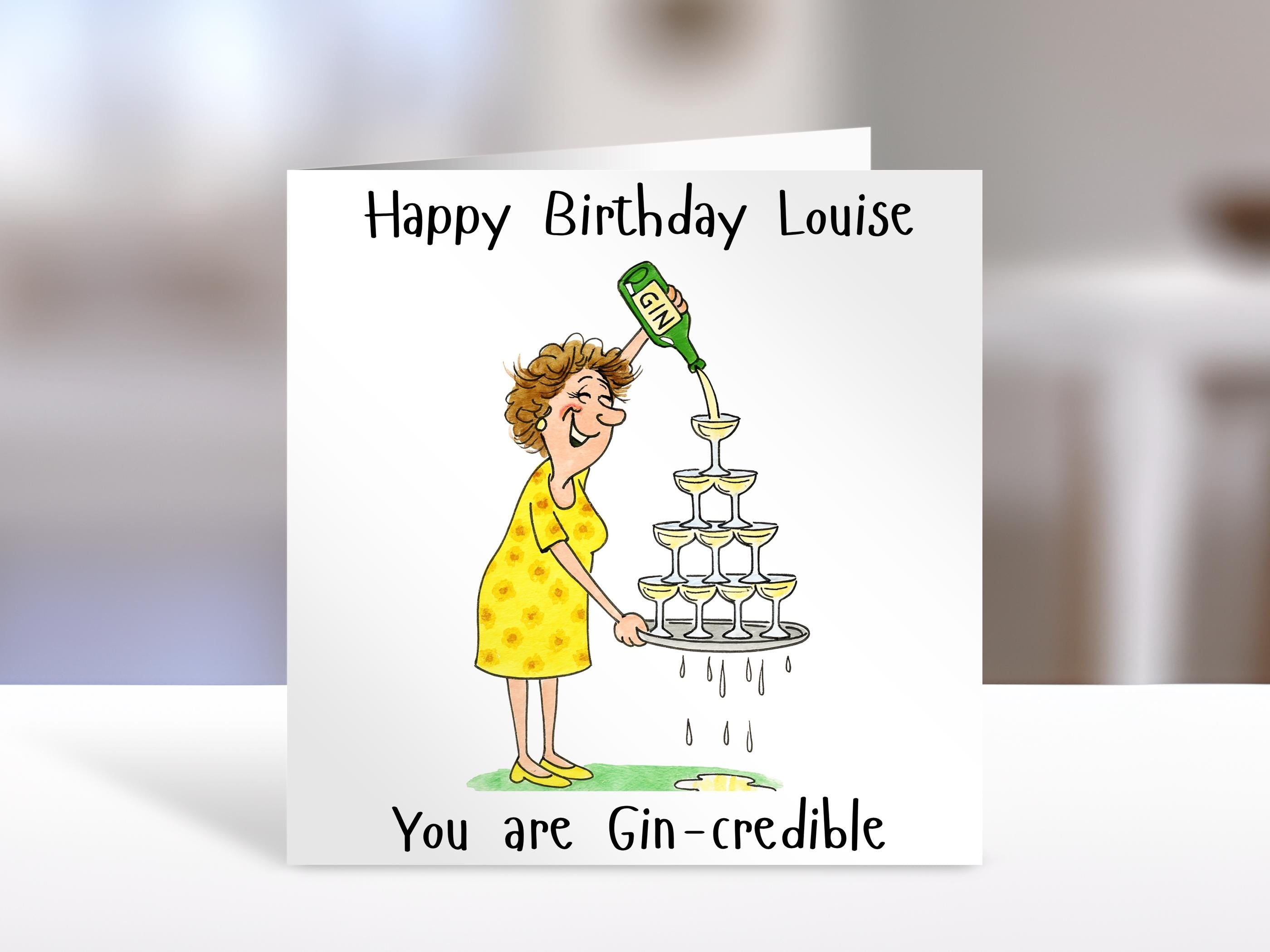 Gin Birthday Card, Gin-credible | Personalised card for friends, family