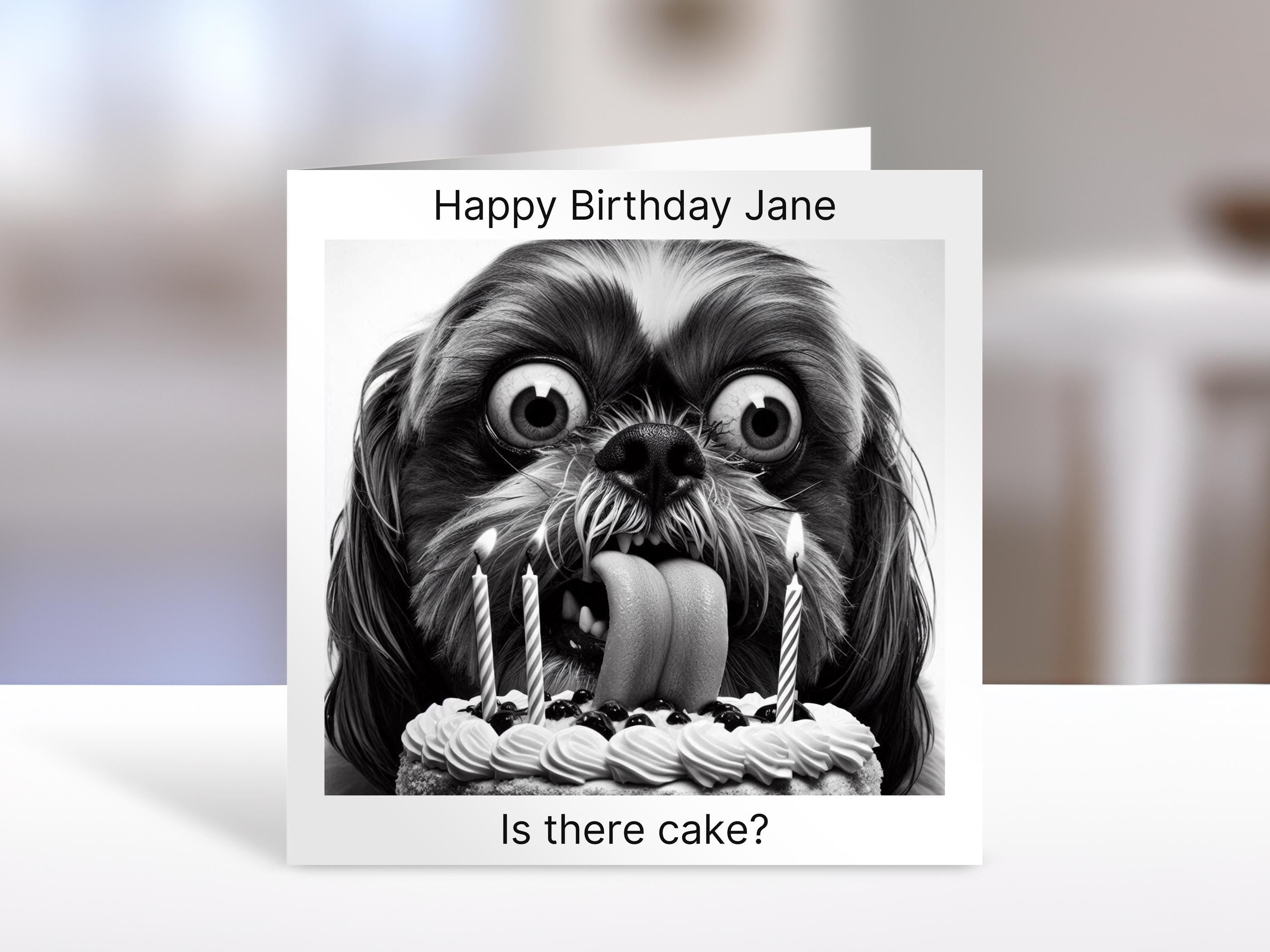 Shih Tzu Birthday card ate the cake | humorous greeting Cards | personalised card for friends, family, dog lovers
