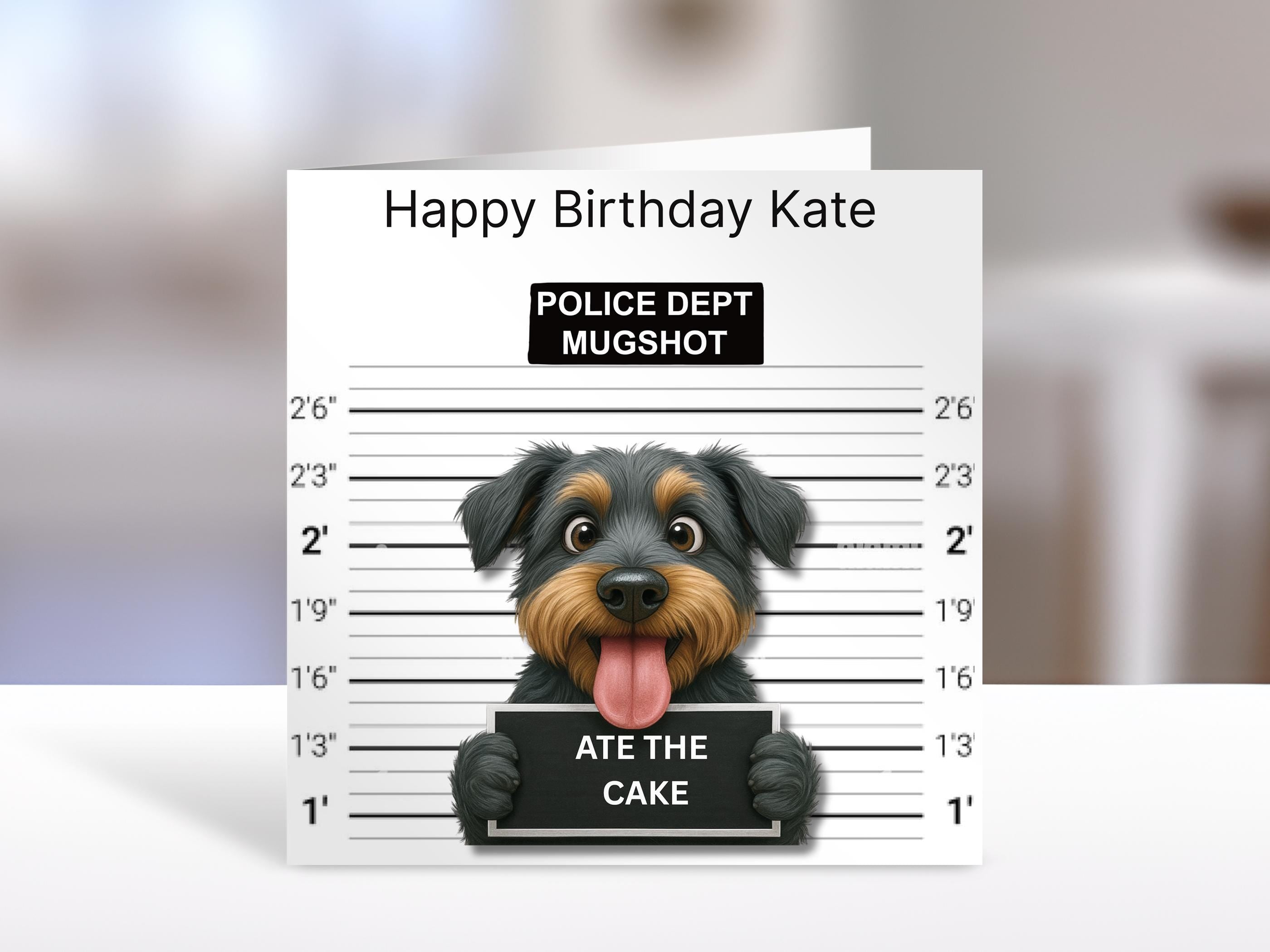 Schnauzer Birthday card mugshot | humorous greeting Cards | personalised card for friends, family, dog lovers