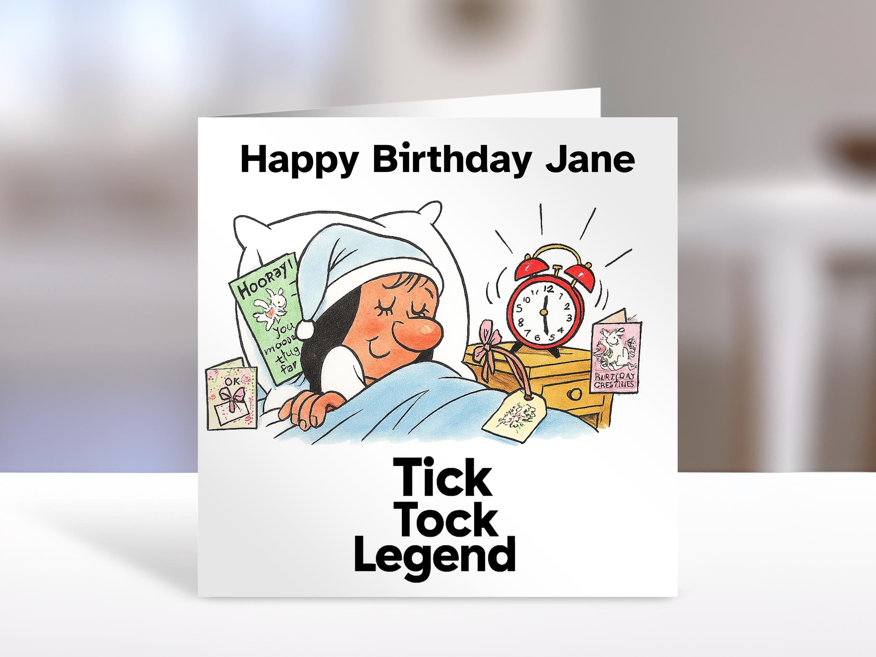 Funny Birthday Card for Her – Tick Tock Parody, Unique Humorous Greeting Card Gift