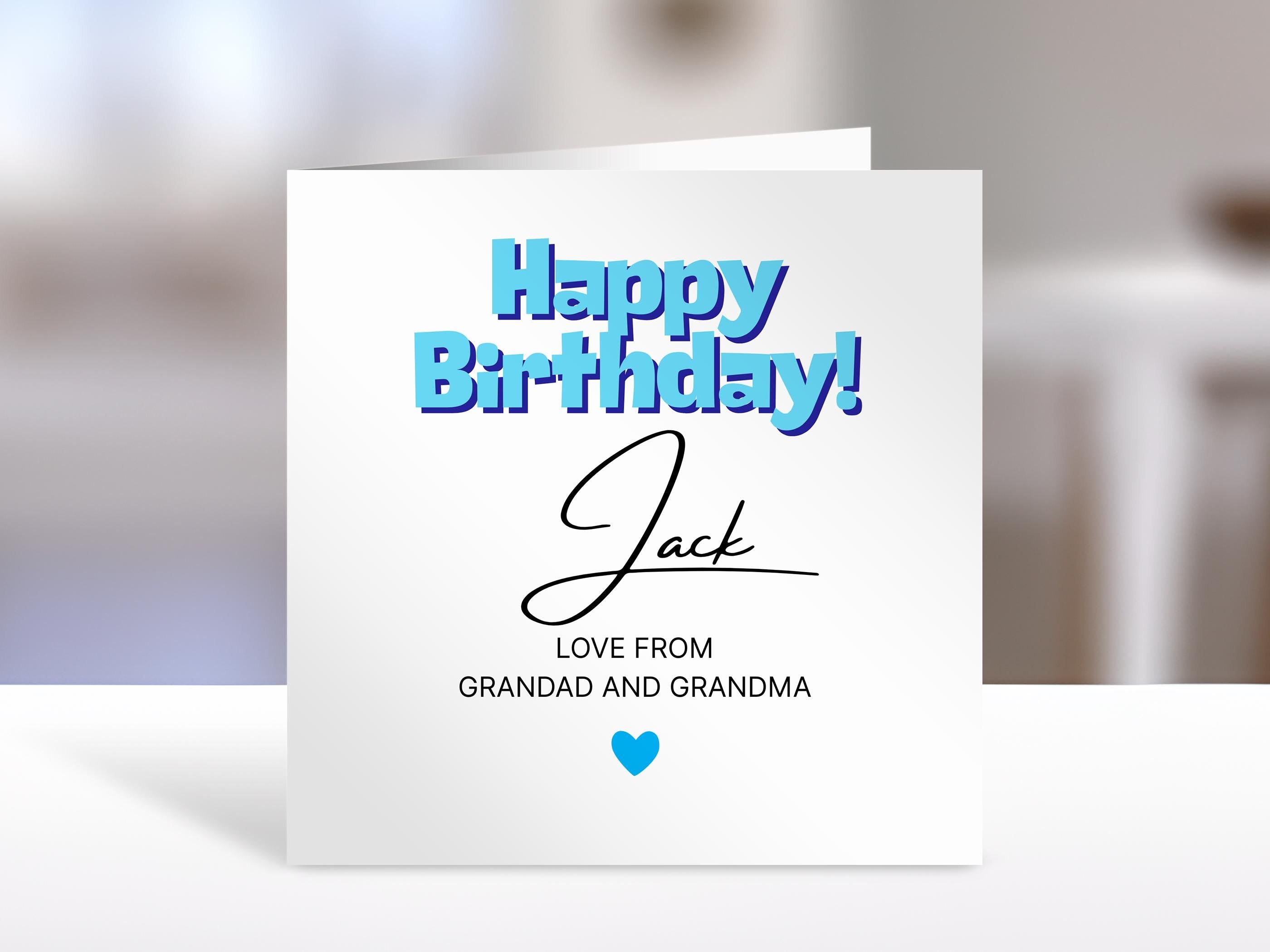 Personalised Grandson Birthday card | humorous greeting Cards | card for grandson, from grandparent