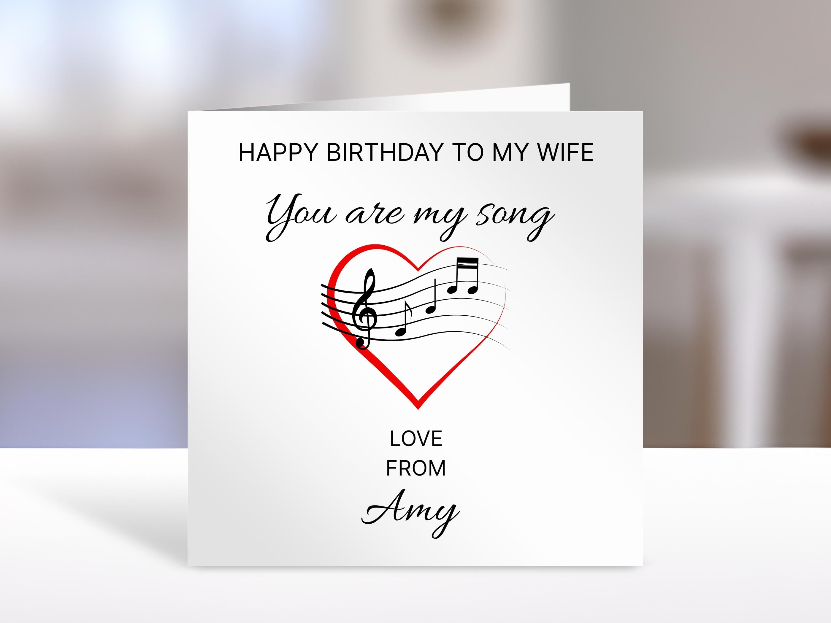 Personalised wife Birthday card, my song | humorous greeting Cards | card for wife, partner, family