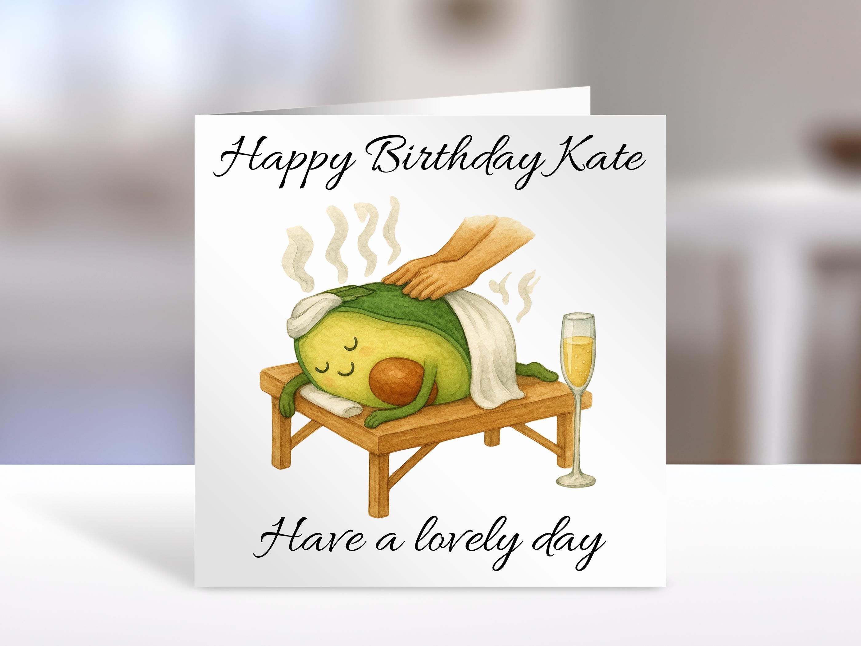 Personalised Bestie Birthday card , avocado massage, | humorous greeting Cards | my song card for family, friends, bestie