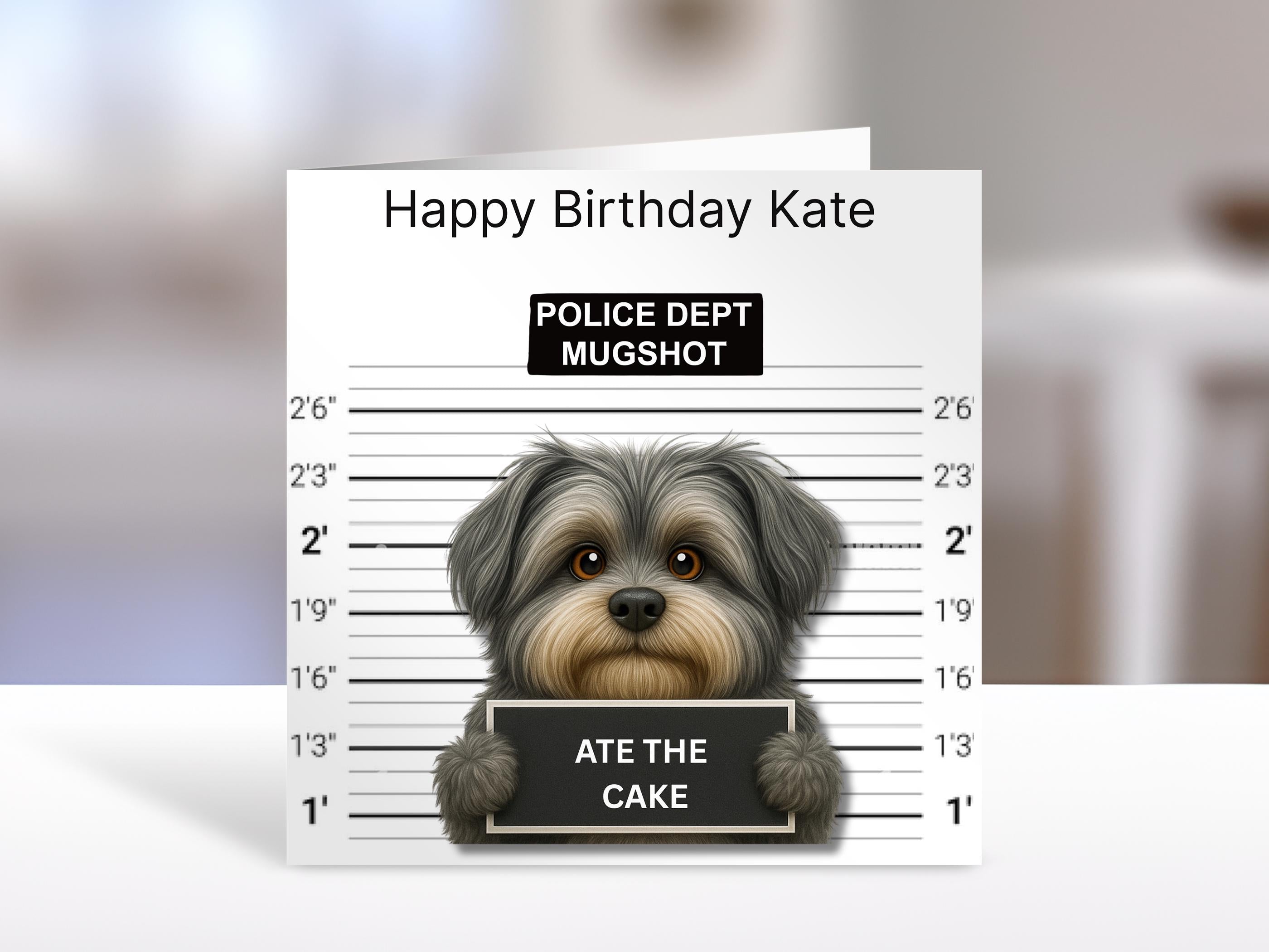 Shih Tzu Birthday card, mugshot | humorous greeting Cards | personalised card for friends, family, dog lovers