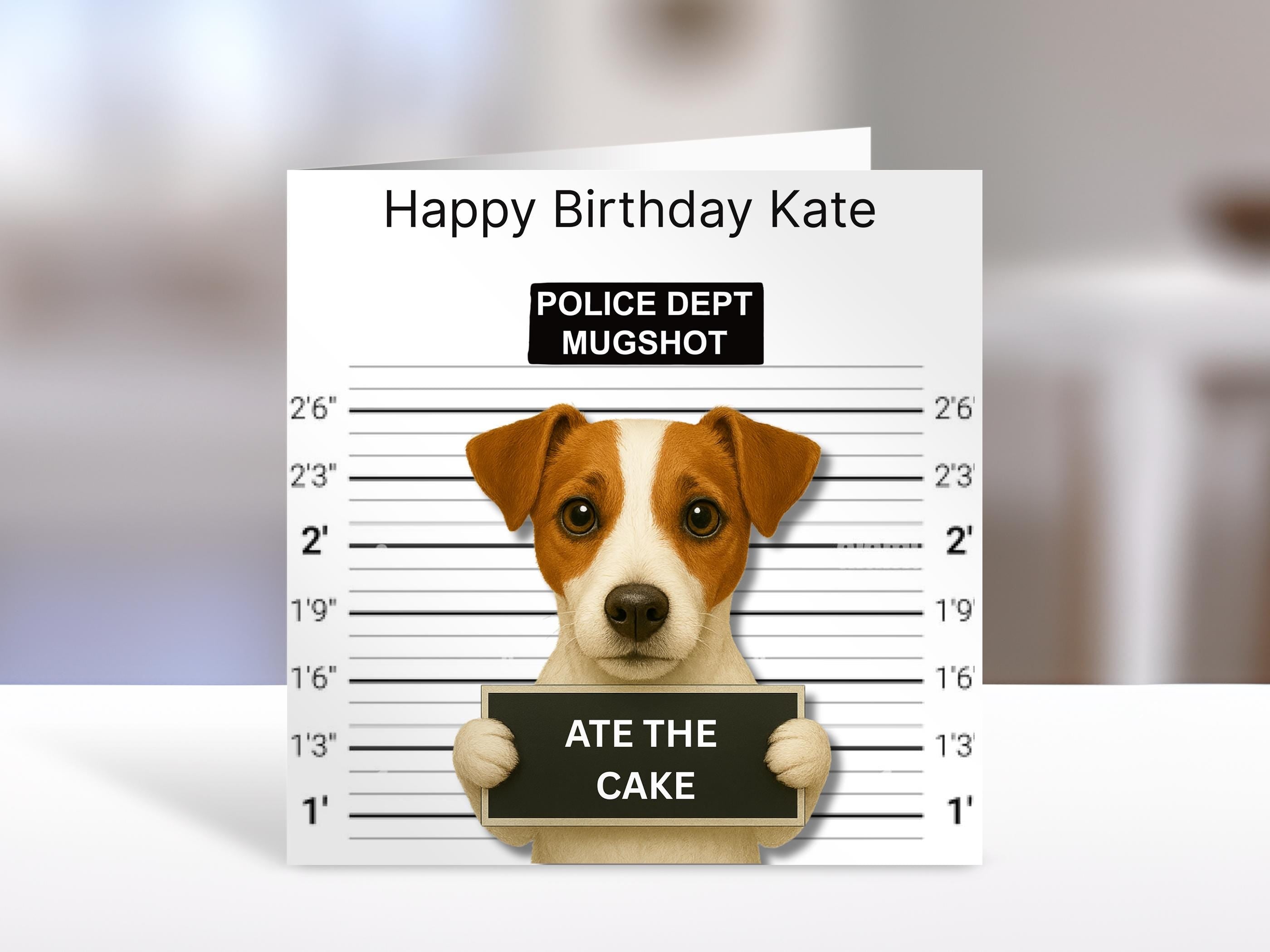 Jack Russell Birthday card, mugshot | humorous greeting Cards | personalised card for friends, family, dog lovers