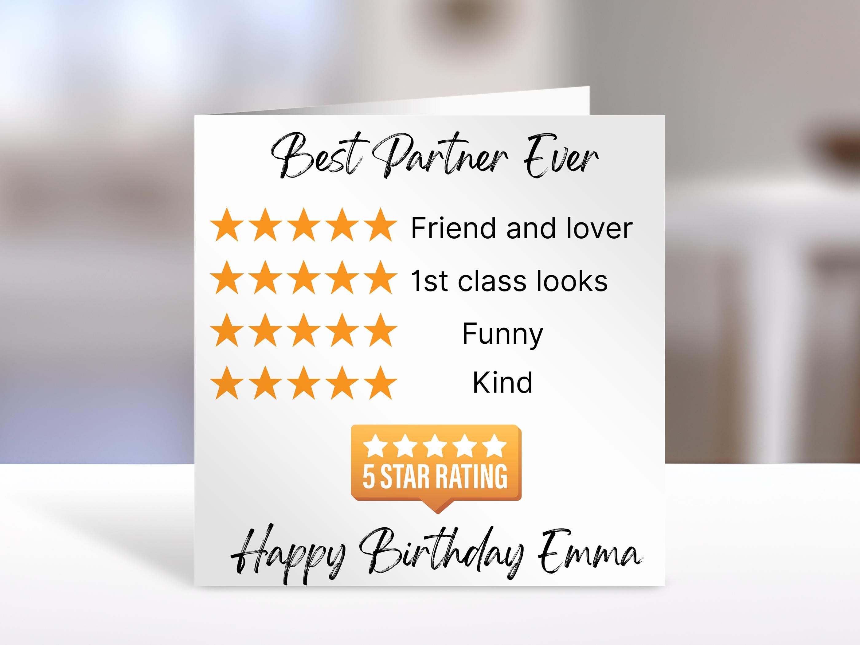 Personalised partner Birthday card | humorous greeting Cards | card for partner, wife, husband, family