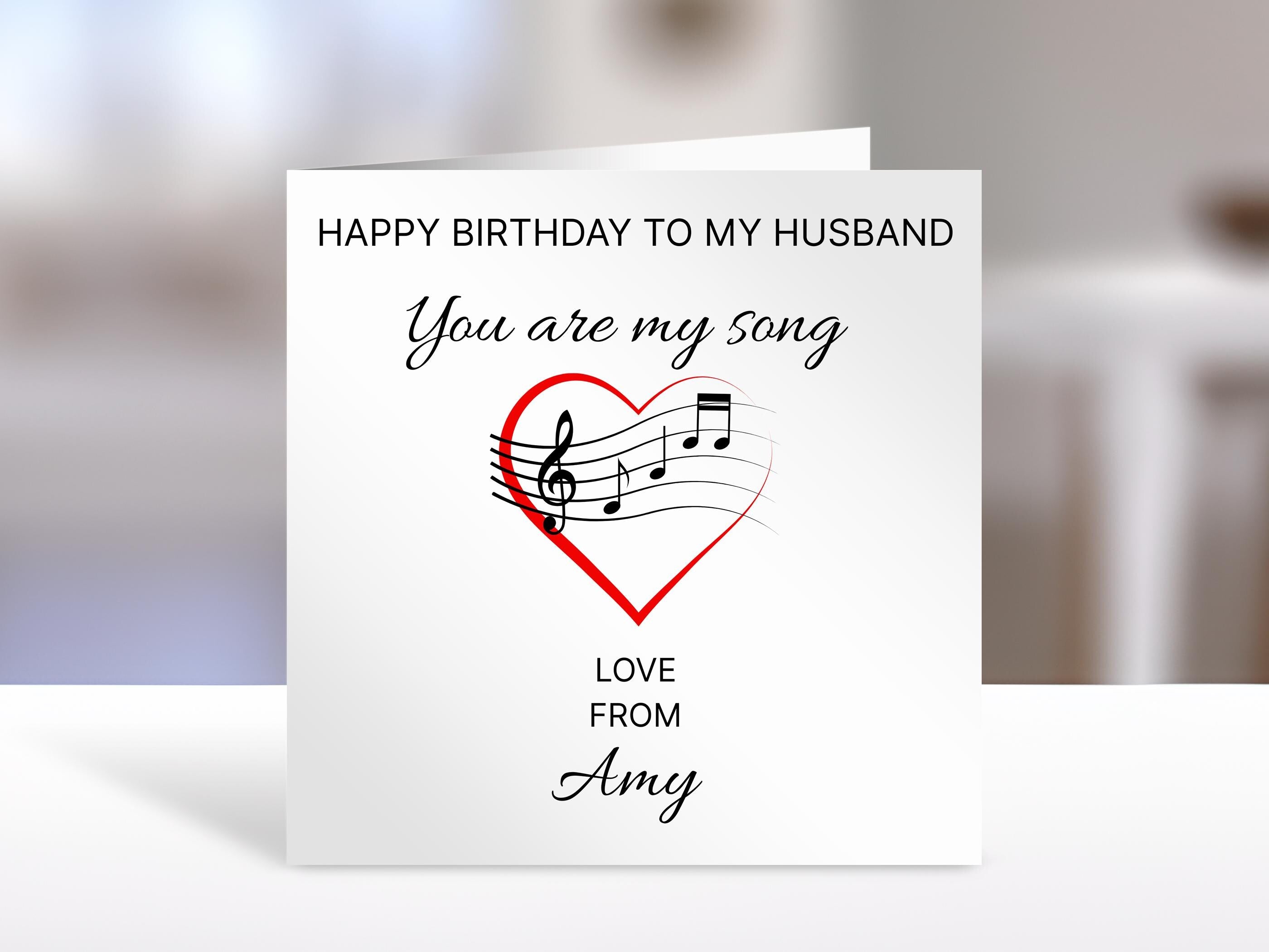 Personalised husband Birthday card, my song | humorous greeting Cards | card for husband, partner, family
