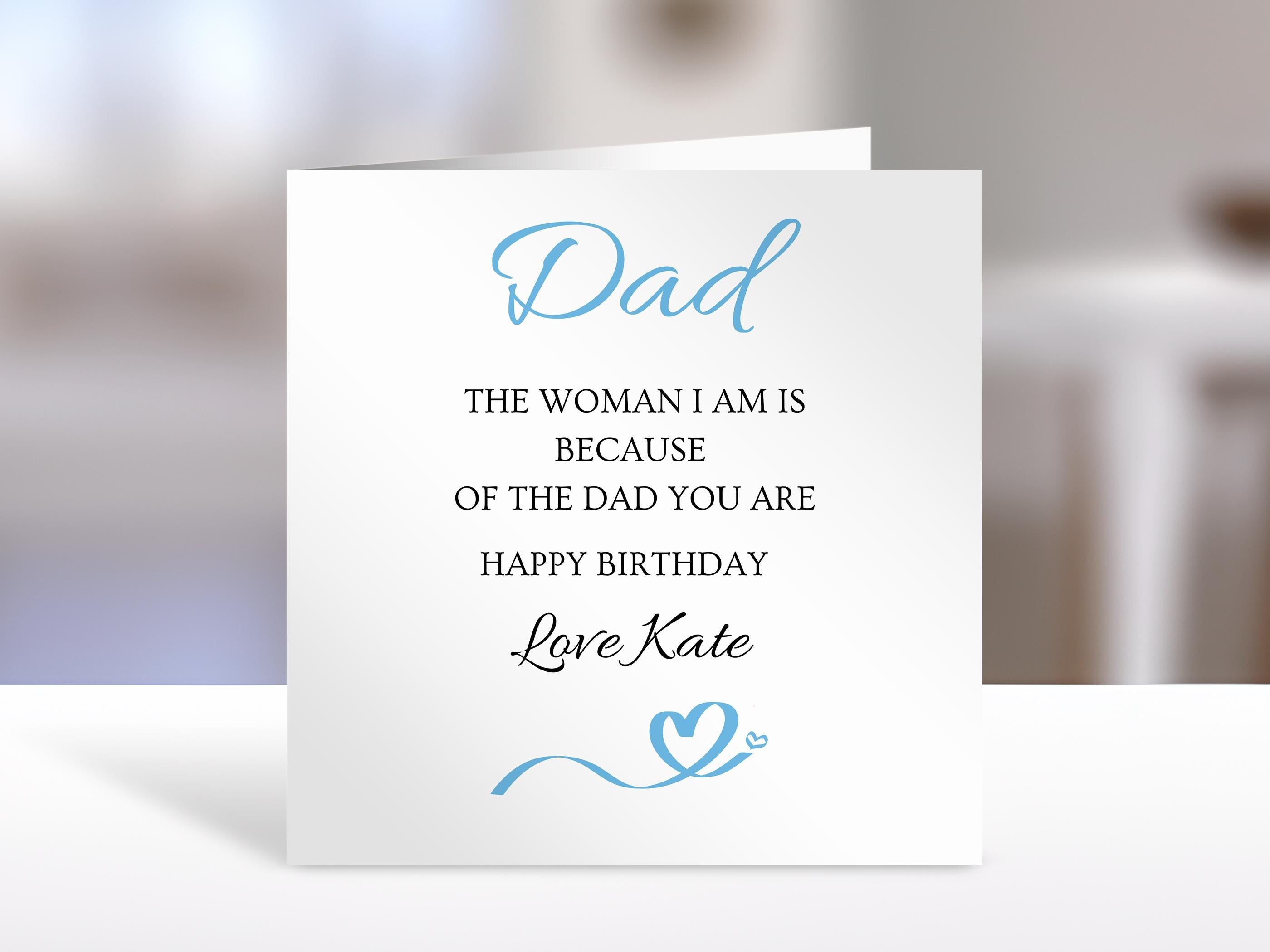 Personalised dad Birthday card, woman i am | greeting Cards | card for dad from daughter