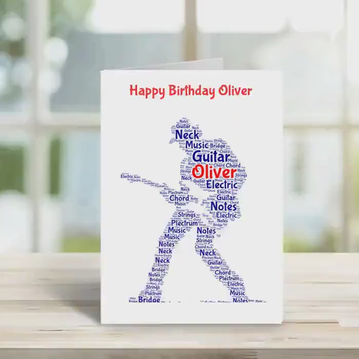 Personalised Guitar Birthday Card for Men