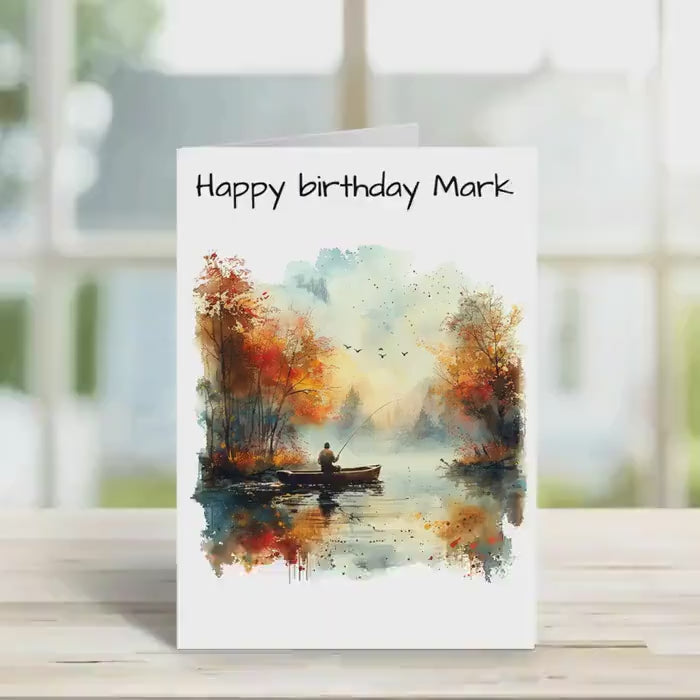 Birthday Card, fishing design