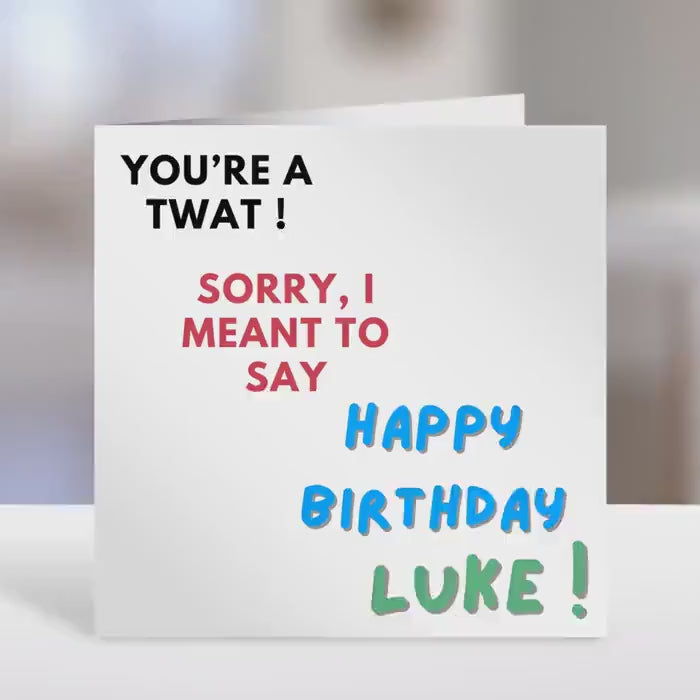 Funny Birthday Card - Oops Humorous Greeting ,Personalized Birthday Gift Idea for Friends, Unique Funny Card for Him & Her