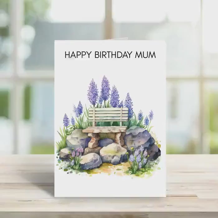 Birthday Card for Friend with Lavender Design – Personalised Greeting Card for Mum Grandma Gift