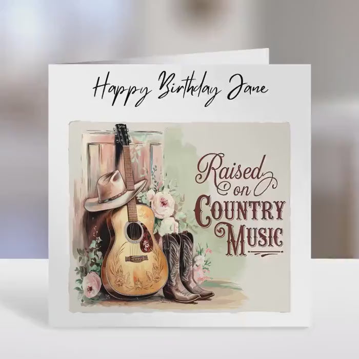 Personalised birthday card,  country music