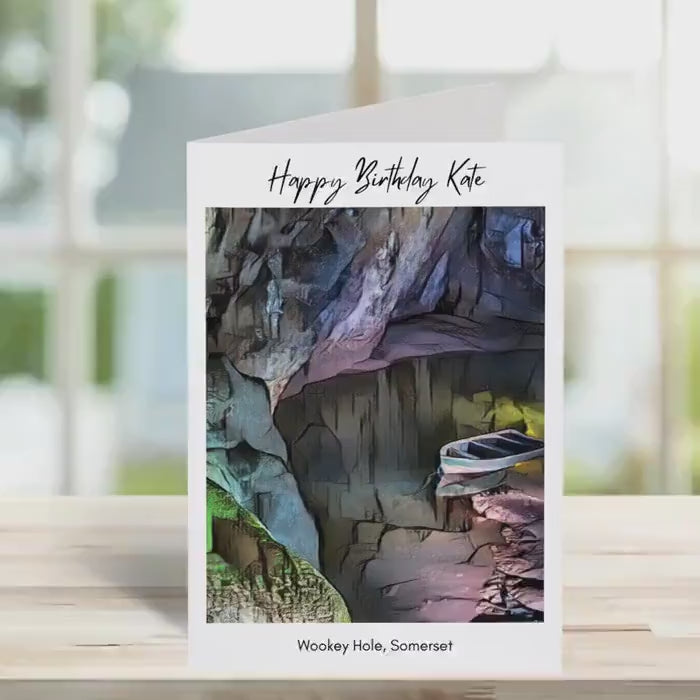 Wookey Hole Birthday Card -Traditional, sketch