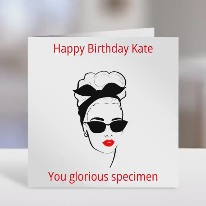 Friend Personalised birthday card,  glorious specimen design