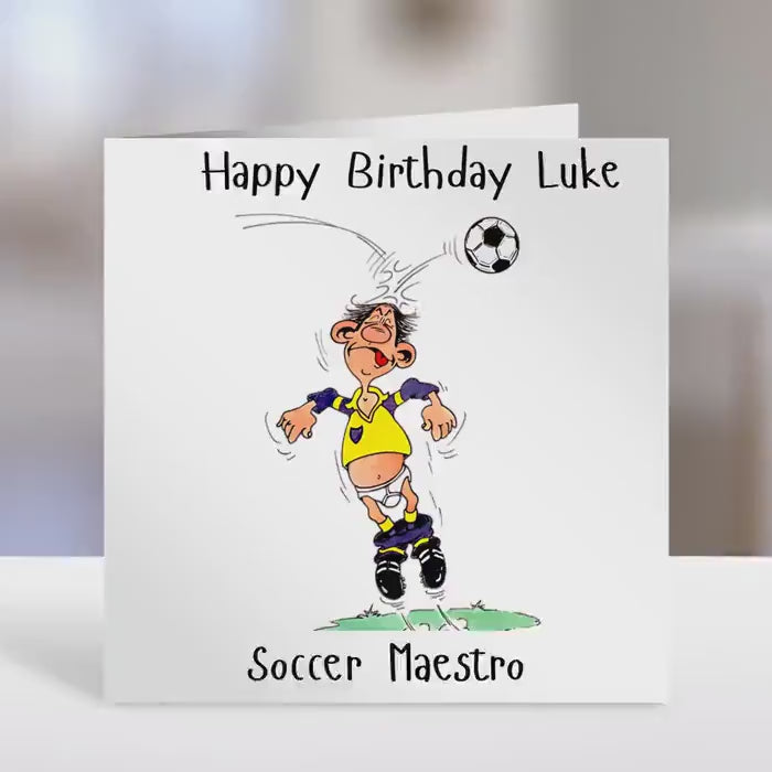 Birthday Card -soccer maestro  Humorous Custom Football Gift for Family, Funny Soccer Cards for Men