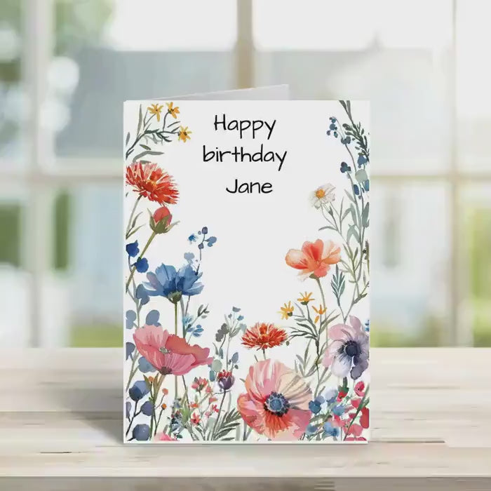 Birthday Card, friend birthday, garden design Personalised Greeting Card