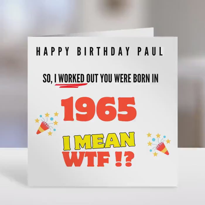 Friend  birthday card, personalised name and year