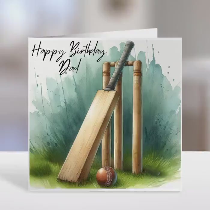 Birthday Card, Dad birthday, cricket design
