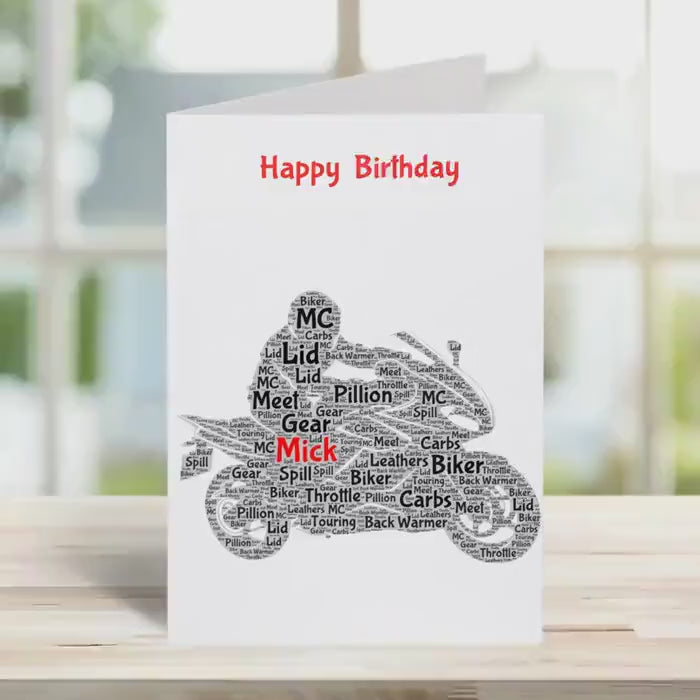Motorcycle Birthday Card