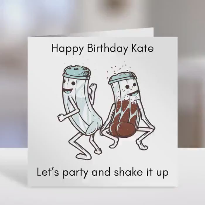 Personalised birthday card,  Party and shake it up