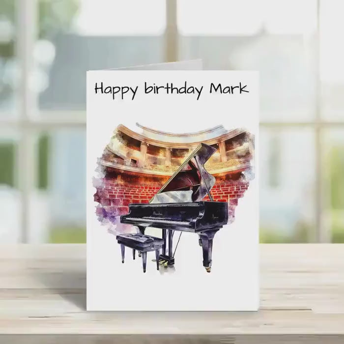 Birthday Card, friend birthday, piano design Personalised Greeting Card