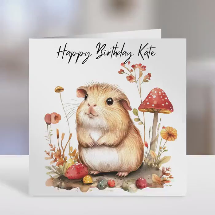 Personalised birthday card,  Guinea pig design greeting Cards
