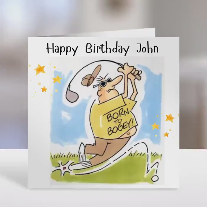 Golf birthday card, born to bogey