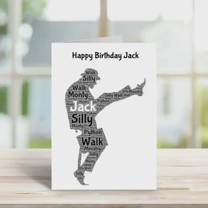 Birthday Card -Silly walk Design