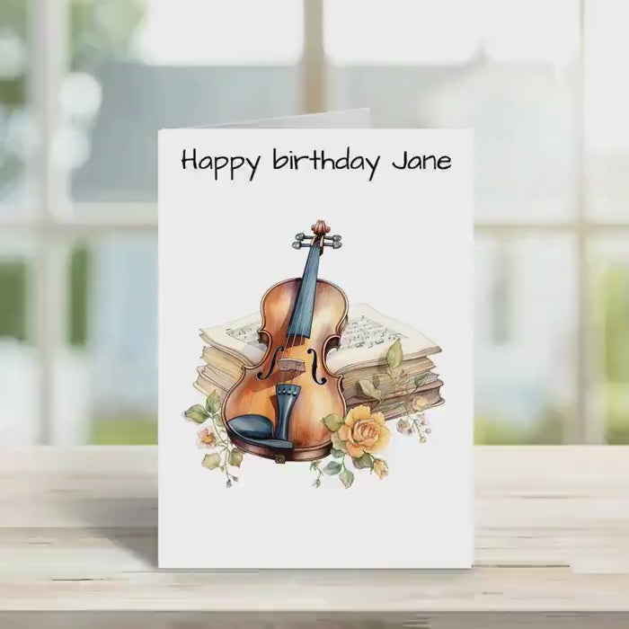 Personalised birthday card,  music design