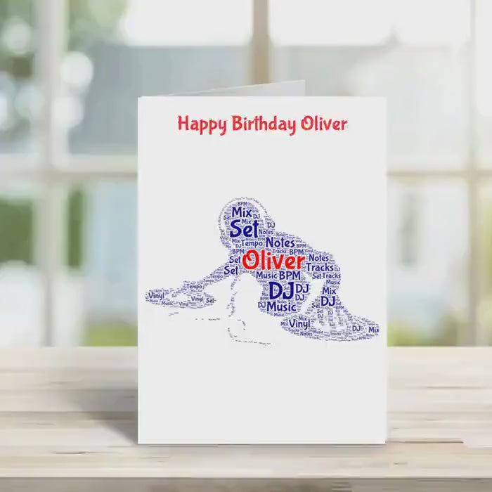 Personalised DJ Birthday Card Male
