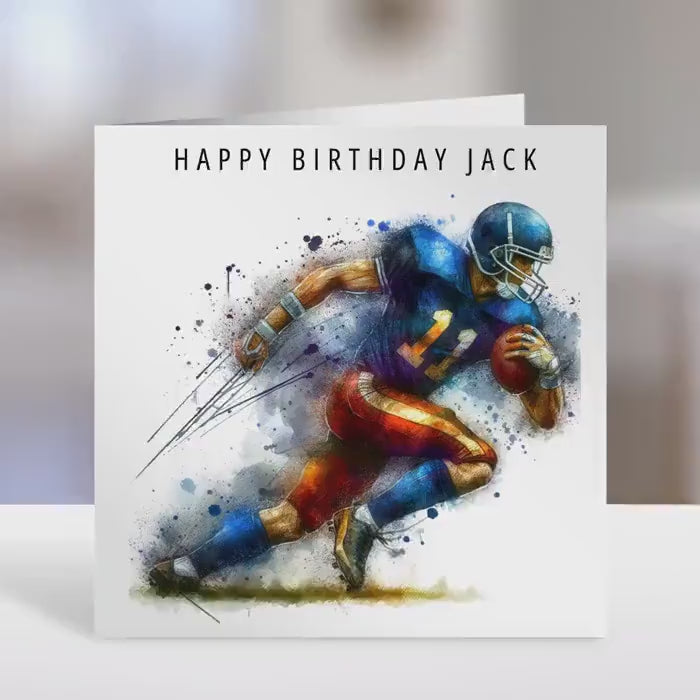 Personalised American Football Birthday Card