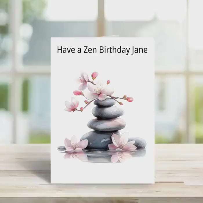 Personalised birthday card,  zen day