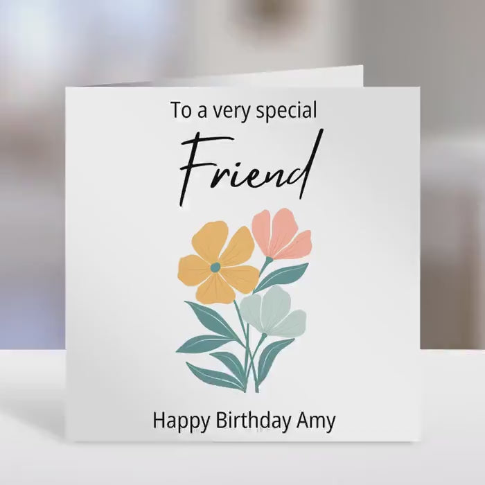 Friend Personalised birthday card,  wine glass design