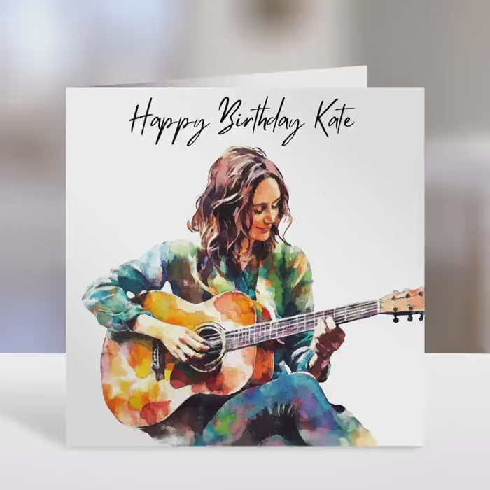 Personalised birthday card,  guitar design