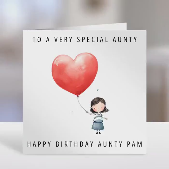 Birthday card , personalised card for Aunty