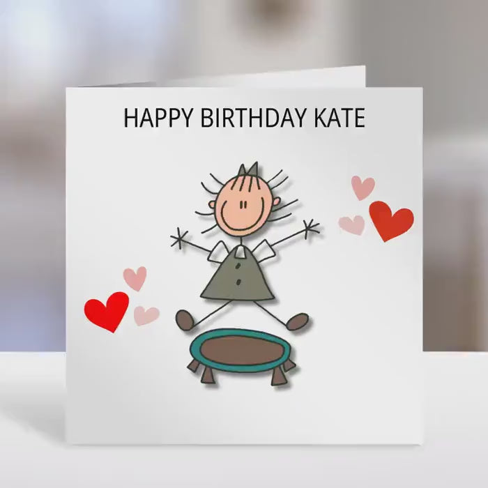 trampoline kids birthday card