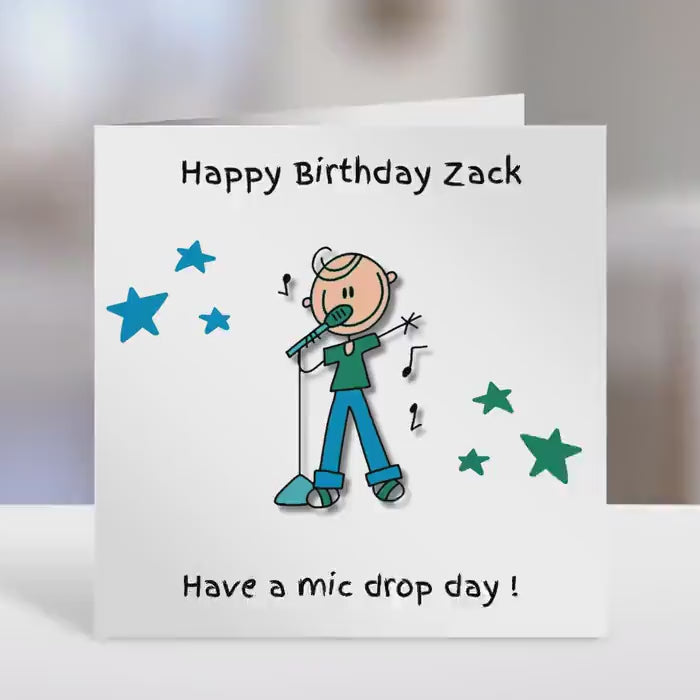 Singer birthday card