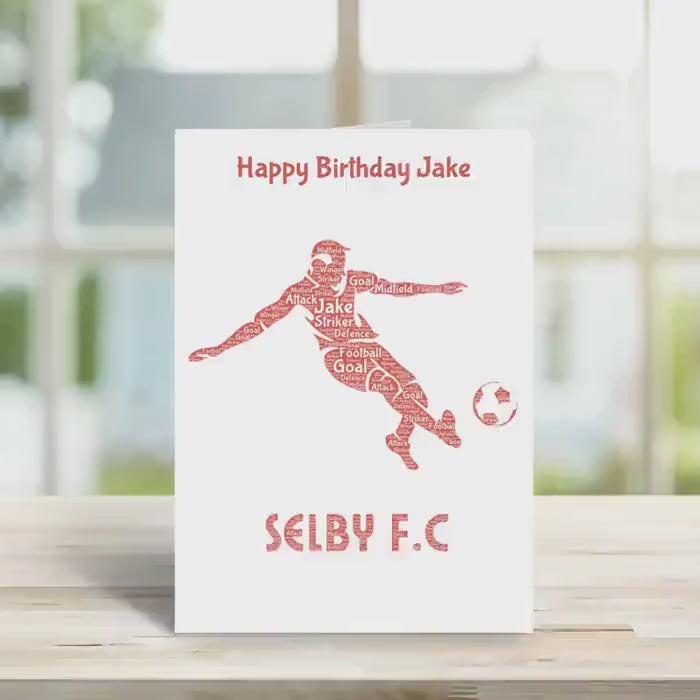 Personalised Football birthday card,
