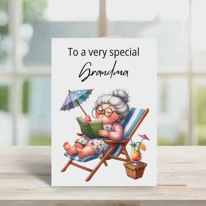 Birthday Card for Grandma - Personalised Special Gift, Handcrafted Greeting Card, Unique Birthday Wishes for Grandma Celebration
