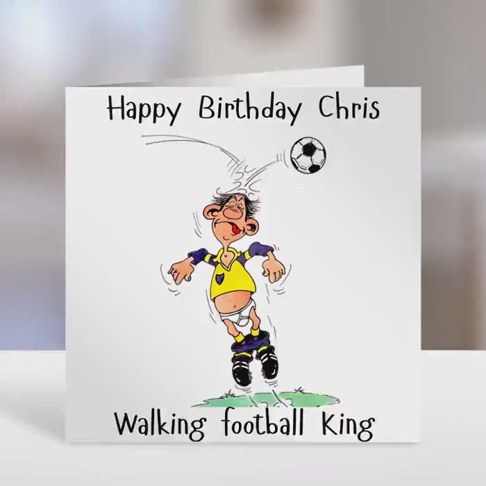 Birthday Card -walking football,  Humorous Custom Football Gift for Family, Funny Soccer Cards for Men & Women