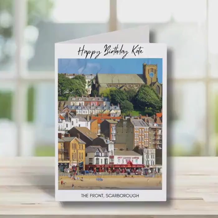 Scarborough front Birthday Card -Traditional, sketch