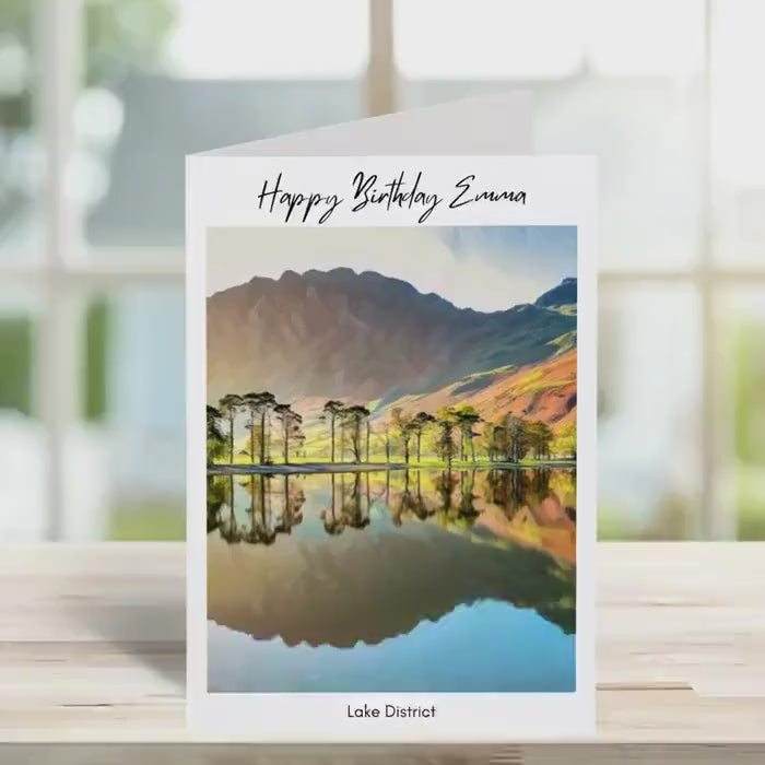 Birthday Card, Lake District – Traditional Sketch Greeting Card, Birthday Gift Idea for Friends & Lakeside Towns