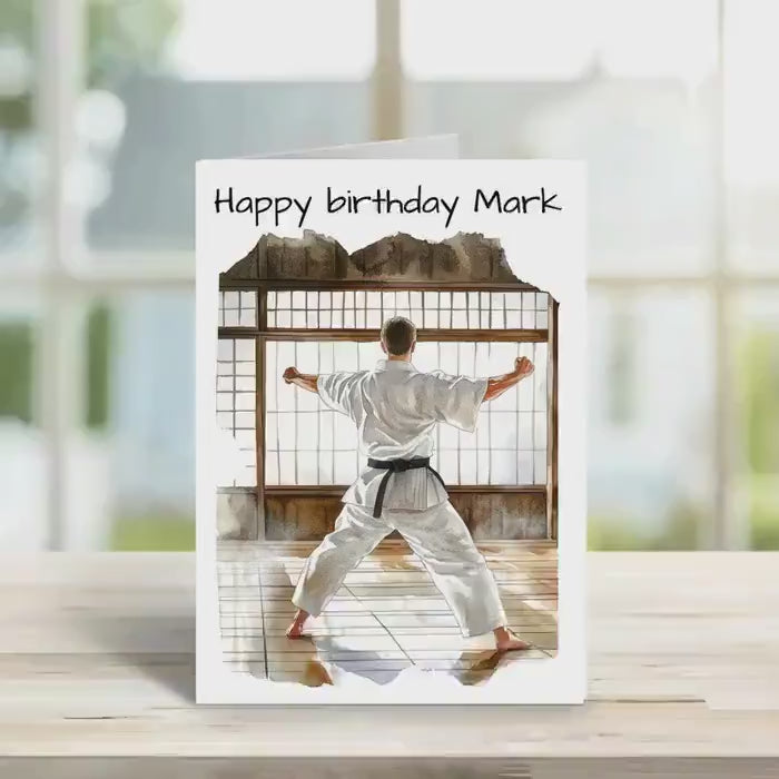 Birthday Card, friend birthday, martial arts design Personalised Greeting Card