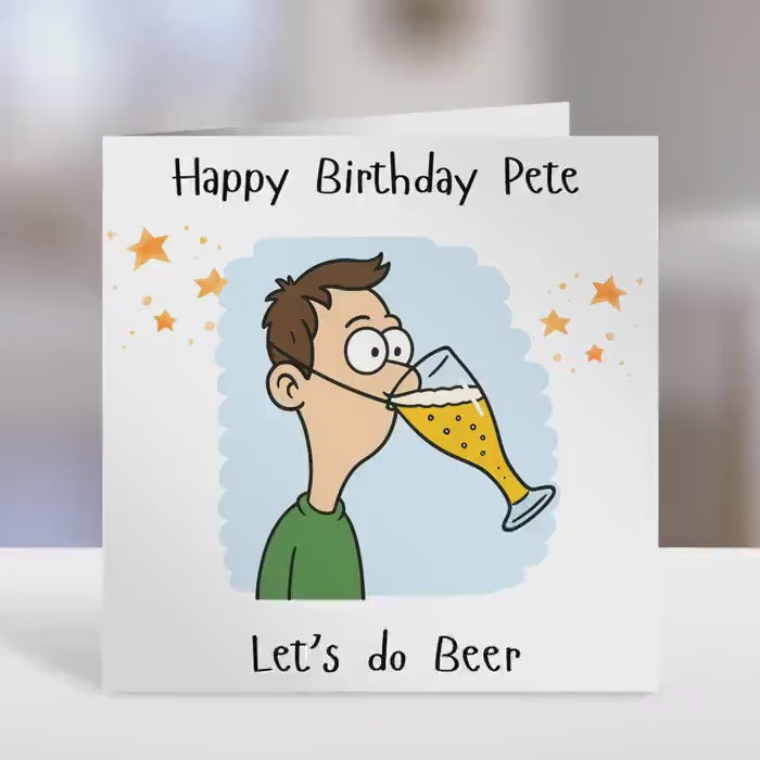 Funny Birthday Card for Friend Brother Nephew Bestie with Beer Glass – Humorous Greeting Card for Men’s Birthdays