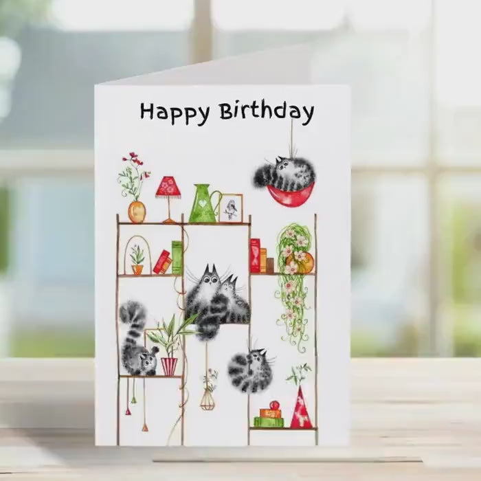 Birthday Card cat lover design, personalised