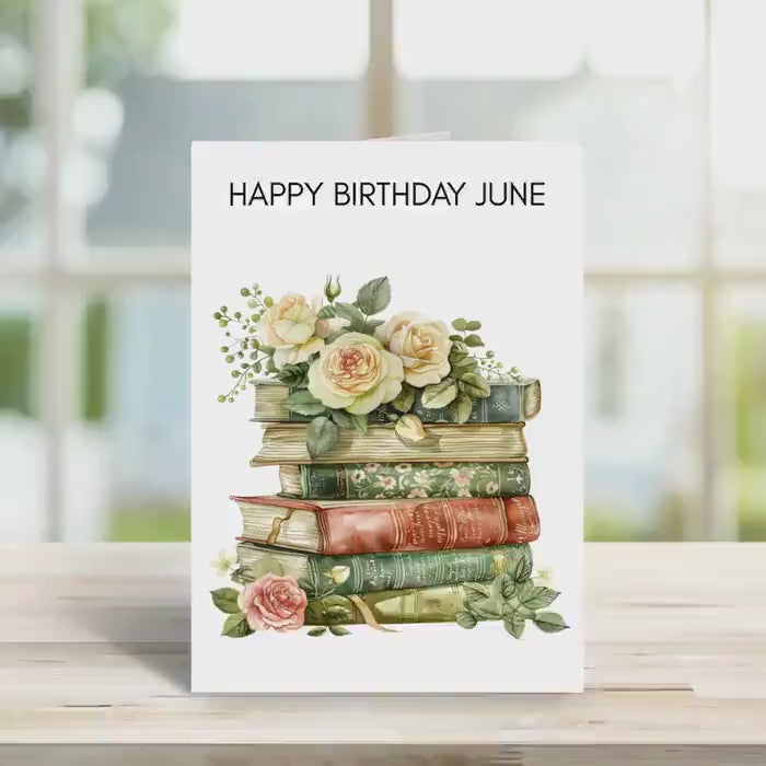 Birthday Card, friend birthday, book lover design Personalised Greeting Card