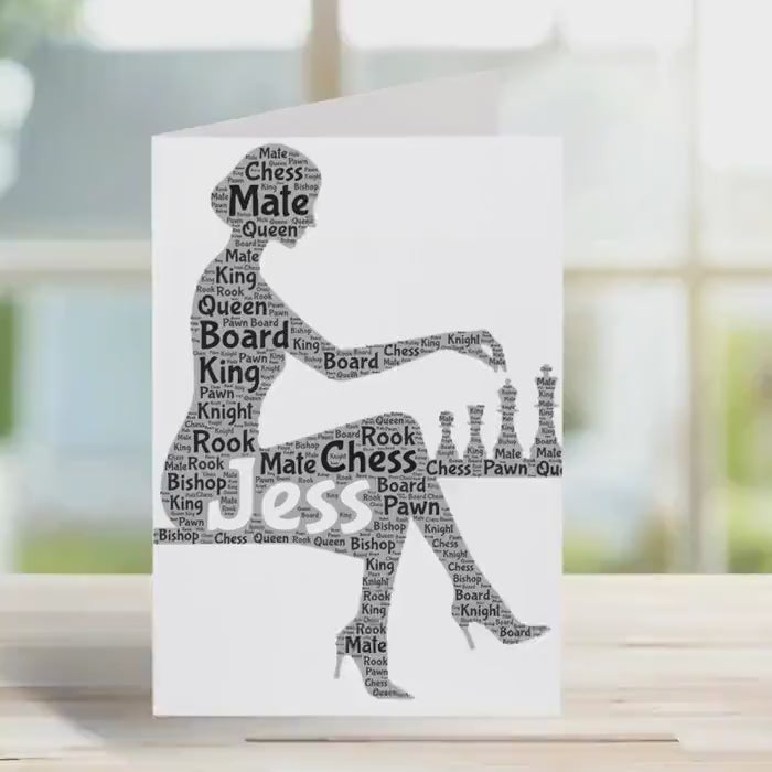 Chess birthday card female version